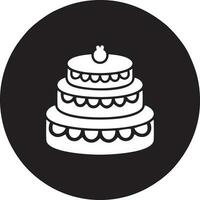 Cake icon symbol vector image. Illustration of the bakery birthday isolated design image. EPS 10