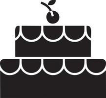 Cake icon symbol vector image. Illustration of the bakery birthday isolated design image. EPS 10