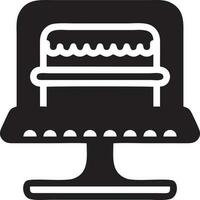 Cake icon symbol vector image. Illustration of the bakery birthday isolated design image. EPS 10