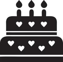 Cake icon symbol vector image. Illustration of the bakery birthday isolated design image. EPS 10