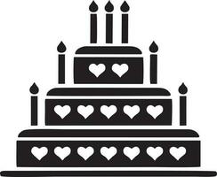 Cake icon symbol vector image. Illustration of the bakery birthday isolated design image. EPS 10