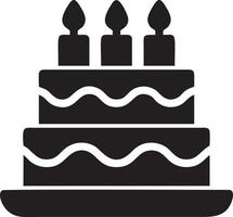 Cake icon symbol vector image. Illustration of the bakery birthday isolated design image. EPS 10