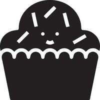 Cake icon symbol vector image. Illustration of the bakery birthday isolated design image. EPS 10