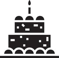 Cake icon symbol vector image. Illustration of the bakery birthday isolated design image. EPS 10