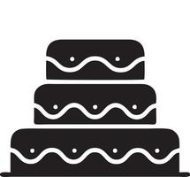 Cake icon symbol vector image. Illustration of the bakery birthday isolated design image. EPS 10