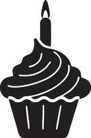 Cake icon symbol vector image. Illustration of the bakery birthday isolated design image. EPS 10