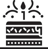 Cake icon symbol vector image. Illustration of the bakery birthday isolated design image. EPS 10