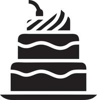 Cake icon symbol vector image. Illustration of the bakery birthday isolated design image. EPS 10