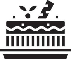 Cake icon symbol vector image. Illustration of the bakery birthday isolated design image. EPS 10