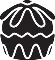 Cake icon symbol vector image. Illustration of the bakery birthday isolated design image. EPS 10