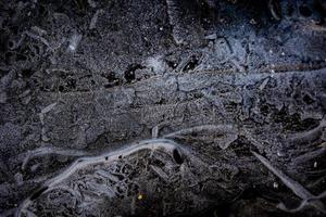 nteresting abstract background with ice close-up on a frozen puddle photo