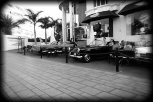 interesting tourist streets in the south of the Canary Island of Tenerife in Spain on a warm summer day photo