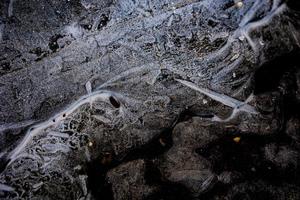 nteresting abstract background with ice close-up on a frozen puddle photo