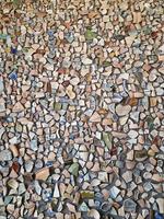 background from pieces of clay colored broken pottery decoration abstract photo