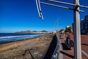 warm beach landscape in the capital on the Spanish Canary Island Gran Canaria on a clear day photo