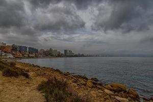 landscape of the seafront of Alicante Spain on a warm sunny autumn day photo