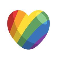 lgbt orgullo corazón. arco iris bandera amor símbolo. diversidad y libertad. plano estilo vector icono con oscuridad y chispas.