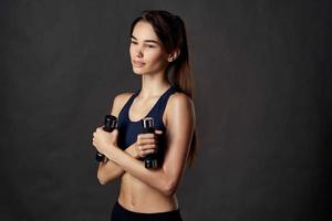 beautiful woman boxing workout exercises fitness posing studio lifestyle photo