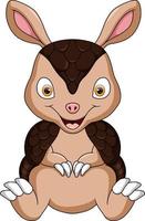 Cute baby armadillo cartoon sitting vector