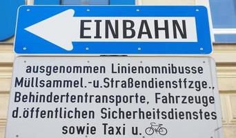 German one way street sign photo