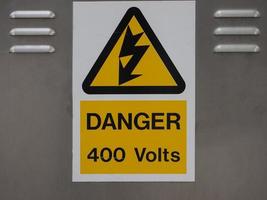 danger 400 volts sign photo