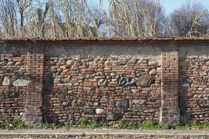 ancient brick and stone wall background photo