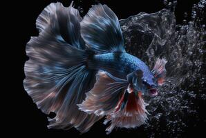 one betta fish swimming with its tail. photo