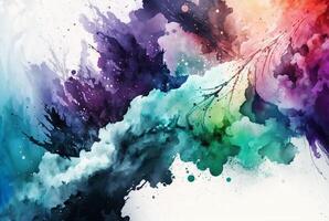 Abstract colorful watercolor background photo