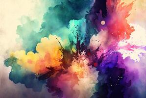 Abstract colorful watercolor background photo