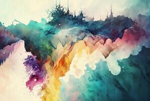 Abstract colorful watercolor background photo