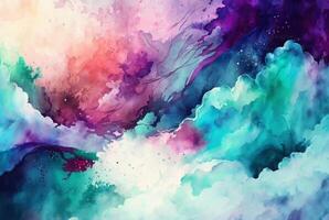 Abstract colorful watercolor background photo
