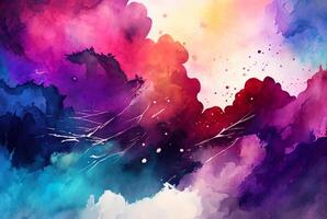 Abstract colorful watercolor background photo