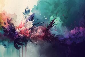 Abstract colorful watercolor background photo