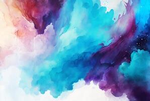 Abstract colorful watercolor background photo
