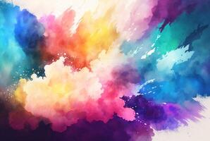 Abstract colorful watercolor background photo