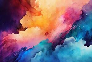 Abstract colorful watercolor background photo