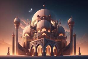 Islamic mosque background, Ramadan concept. photo