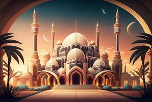 islámico mezquita fondo, Ramadán concepto. generativo ai foto