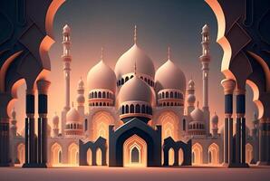 Islamic mosque background, Ramadan concept. photo