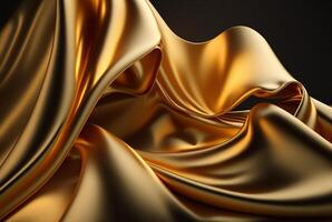 Abstract gold fabric background texture with golden elegant satin material. photo