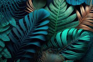 Beautiful palm leaves background. photo