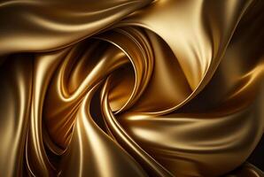 resumen oro tela antecedentes textura con dorado elegante satín material. generativo ai foto