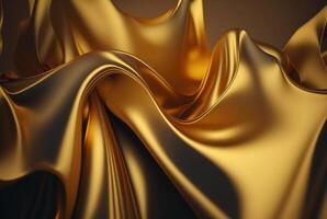 Abstract gold fabric background texture with golden elegant satin material. photo