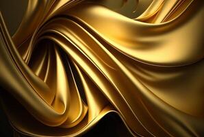 Abstract gold fabric background texture with golden elegant satin material. photo