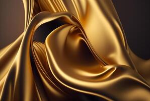 resumen oro tela antecedentes textura con dorado elegante satín material. generativo ai foto