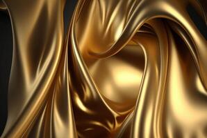 Abstract gold fabric background texture with golden elegant satin material. photo