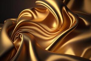 Abstract gold fabric background texture with golden elegant satin material. photo