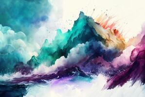 Abstract colorful watercolor background photo