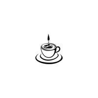 diseño de icono de vector de plantilla de logotipo de taza de café. Café exprés. icono de café negro. vector