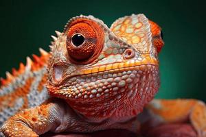 Close-up on iguana in his environment photo